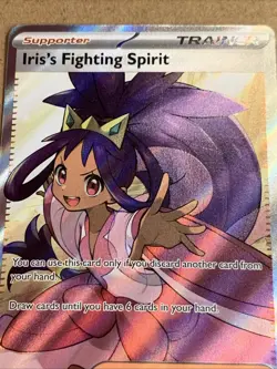Iris's Fighting Spirit 180/159 Full Art Trainer Journey Pokemon Card NM/VLP - Image 3