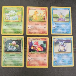 Pokemon TCG Base Set WOTC 1999 Lot 6 Cards Lightly Played Basic Stage 1 - Image 1