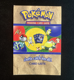 Pokemon Trading Card Game Card List - Jungle, Fossil & Base Set - Unmarked - Image 1