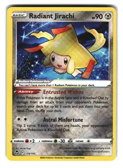 Radiant Jirachi 120/195 Pokemon Card Silver Tempest Holo - Image 1