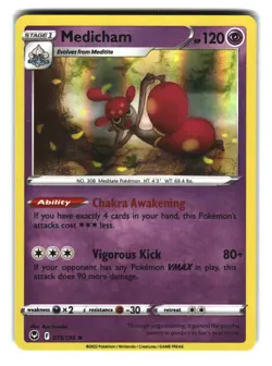Medicham 073/195 Holo Silver Tempest Pokemon Card - Image 1