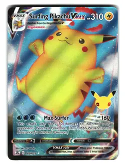 Surfing Pikachu VMAX 009/025 Celebrations Pokemon Card - Image 1