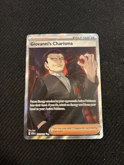 Pokemon TCG Giovanni's Charisma Scarlet & Violet Holo Ultra Rare Card 197/165 - Image 1