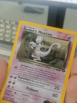 Rocket's Mewtwo 14/132 Holo Rare Gym Challenge Pokemon Unlimited Holo HP - Image 4