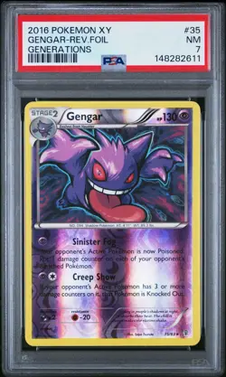 Pokemon Card Gengar 35/83 Rev Holo Foil Generations XY PSA 7 NM - Image 1