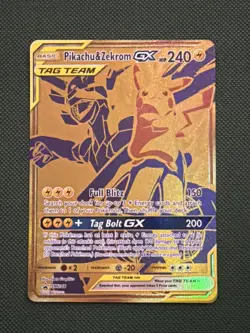 Pokemon TCG Black Star Promo Pikachu Zekrom Tag Team Gold GX SM248 - Image 1