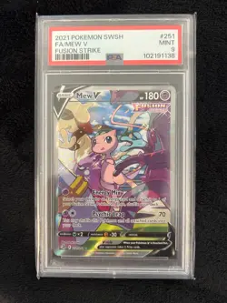 PSA 9 Full Art Mew V 251/264 || Pokemon Fusion Strike 2021 - Image 1