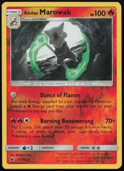 Alolan Marowak 12/111 LP Crimson Invasion Rare Reverse Holo Pokemon - Image 1