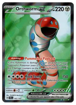 [0252] MODERATELY PLAYED Pokemon Stellar Crown 162/142 Orthworm ex - Image 1