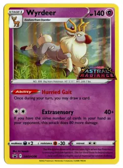 [0927] NEAR MINT Pokemon Black Star Promo SWSH206 Wyrdeer ASTRAL RADIANCE STAMP - Image 1