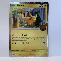 Pikachu 018/091 Pokemon TCG Trick or Trade 2024 Cosmos Holo Halloween Stamp - Image 1