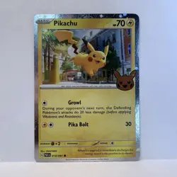 Pikachu 018/091 Pokemon TCG Trick or Trade 2024 Cosmos Holo Halloween Stamp - Image 2