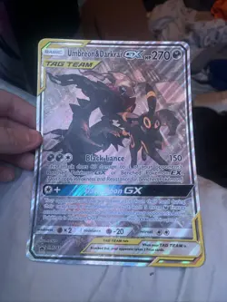 JUMBO Oversized Umbreon & Darkrai GX Tag Team Black Star Promo SM241 Pokemon NM - Image 1