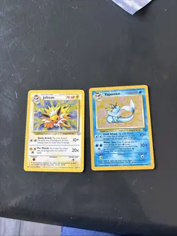 Pokemon TCG Vaporeon Holo Rare And Jolteon Holo TCG Rare - Image 1