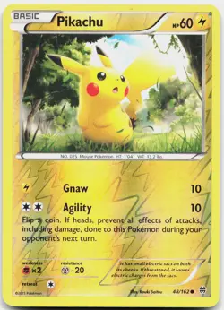 Pikachu 48/162 Common BREAKthrough Pokemon Reverse Holo Lightly Played - Image 1