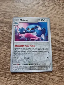 Metang - 114/162 - Reverse Holo Common - SV5: Temporal Forces - Pokemon TCG - Image 1