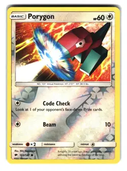 Porygon 103/147 Reverse Holo Burning Shadows Pokemon NM - Image 1