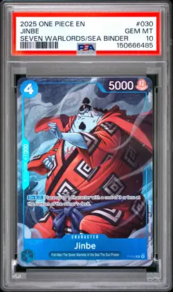 2025 ONE PIECE SEVEN WARLORDS OF THE SEA BINDER SET #030 JINBE PSA 10 - Image 1