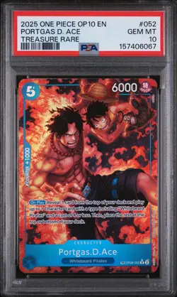 Portgas.D.Ace (TR) OP08-052 Royal Blood PSA 10 Treasure Rare One Piece - Image 1