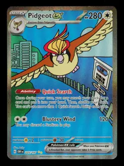 Pokemon Card Pidgeot ex 225/197 Obsidian Flames Holo SIR Alt Art FA OBF LP 2023 - Image 1