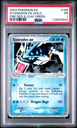 2004 Pokemon EX Fire Red & Leaf Green Gyarados EX Holo 109/112 PSA 1 Low Pop - Image 1