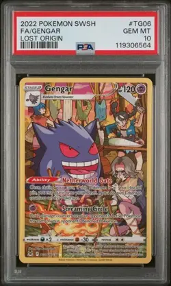 2022 POKEMON SWORD & SHIELD LOST ORIGIN TG06 FULL ART GENGAR PSA 10🔥 - Image 1