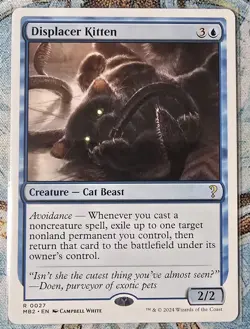 Displacer Kitten (White Border) Mystery Booster 2, Regular, #27, MTG,NM++, Bonus - Image 1