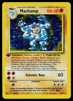 Pokemon Card - Machamp Base Set 8/102 1st Edition Holo Holo Rare - Image 1