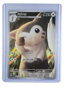 Pokemon TCG Furret 168/159Journey Together Illustration Rare Holo Full Art NM - Image 1