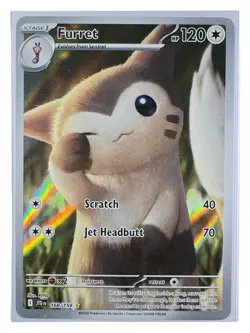 Pokemon TCG Furret 168/159Journey Together Illustration Rare Holo Full Art NM - Image 2