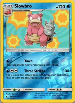 Pokemon Unbroken Bonds Slowbro Reverse Holo 43/214 - Image 1