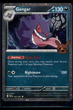 GENGAR (COSMOS HOLO) 057/091 HOLO RARE TRICK OR TRADE BOOSTER 2024 POKEMON NM - Image 1