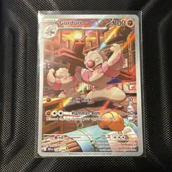 Pokemon TCG Gurdurr Illustration Rare Full Art Holo 100HP 126/086 Sv: Black Bolt - Image 1