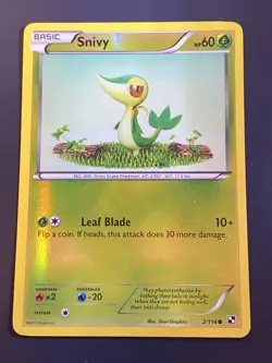 Snivy 2/114 B&W Base Set Reverse Holo - Pokemon TCG Card Black & White LP - Image 1