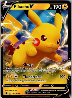Pikachu V SWSH061 Holo Promo Sword & Shield Promo Pokemon Near Mint - Image 1
