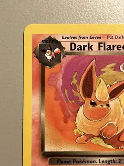 Dark Flareon 35/82 Team Rocket Pokemon Card WOTC Vintage Non Holo LP - Image 3