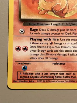 Dark Flareon 35/82 Team Rocket Pokemon Card WOTC Vintage Non Holo LP - Image 5