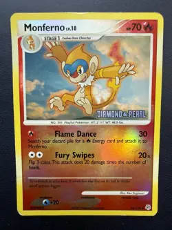 2007 Pokemon Diamond & Pearl 56 Monferno Reverse Holo Burger King Collection - Image 1
