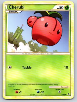 Cherubi 47/95 Common HGSS Unleashed Pokemon Lightly Played - Image 1