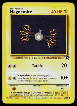 Pokemon Card Team Rocket Magnemite 60/82 1st Edition Common - Image 1