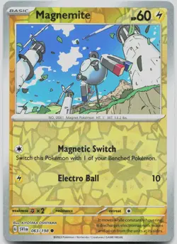 Magnemite 063/198 Common Scarlet & Violet Pokemon Reverse Holo Near Mint - Image 1