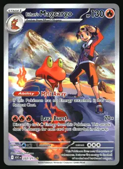 ETHAN'S MAGCARGO 222/217 ILLUSTRATION RARE ASCENDED HEROES POKEMON HOLO NM/M - Image 1