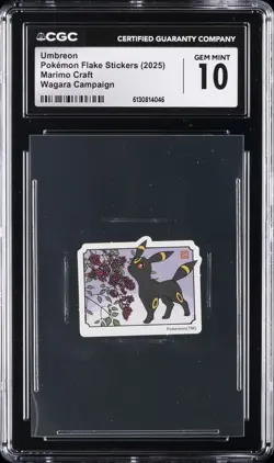 2025 POKEMON FLAKE STICKERS MARIMO CRAFT WAGARA CAMPAIGN UMBREON CGC 10 GEM MINT - Image 1
