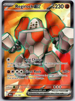 Regirock ex 214/182 Ultra Rare Destined Rivals Pokemon Holo Near Mint - Image 1