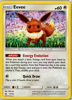 Pokemon Card - Eevee Holo McDonald's Promos 2018 011/012 Promo Heavily Played - Image 1