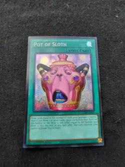 Konami Yu-Gi-Oh! Pot of Sloth 1st Edition Holo Spell Card English Secret Rare - Image 2