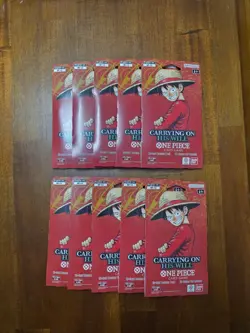 One Piece Carrying On His Will Booster Pack Lot Of 10 - Image 1