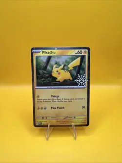 Pikachu 025/165 Holiday Calendar Promo Pokemon Card NM Holo - Image 1