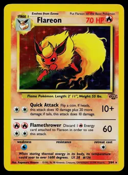 Pokemon Card - Flareon Jungle 3/64 Unlimited Holo Rare - Image 1