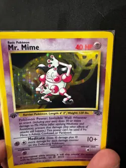 Vintage Pokemon Card Mr. Mime NM First edition Jungle Holo - Image 2